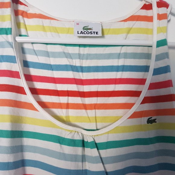 Rainbow Striped Lacoste Tank Top - Picture 3 of 3
